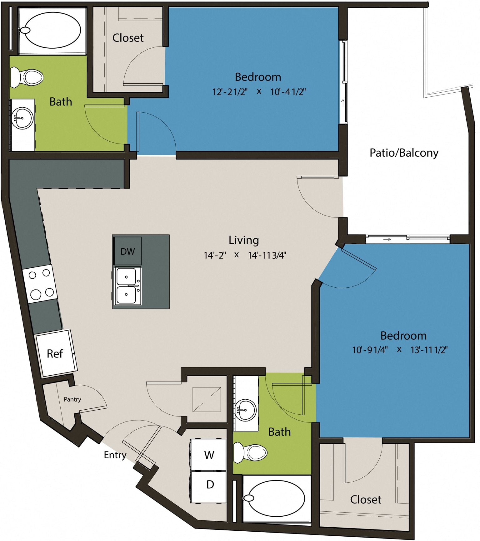 Floor plan layout diagram for 2D